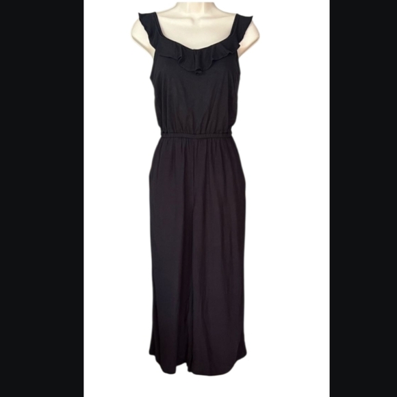 LOFT Black Sleeveless Wide Leg Capri Jumpsuit - Size Small 🥰 - Picture 3 of 7